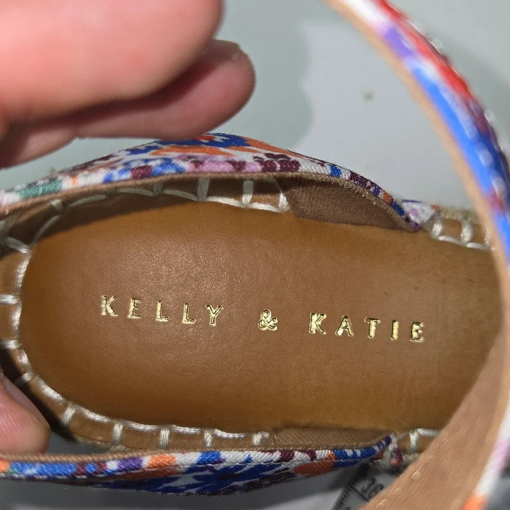 Kelly & Katie Faydrena Floral Espadrille Wedge Sandals Multi Color Womens‎ 8.5M